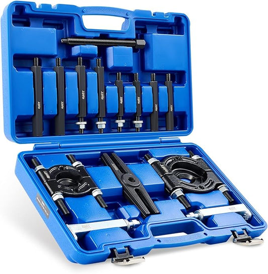 Bearing Puller Set, 5 Ton Capacity Bearing Separator, Pinion Wheel Bearing Removal Kit with 2" and 3" Jaws, Wheel Hub Axle Puller Set, Heavy Duty Bearing Splitter Tool Kit with Blue Case