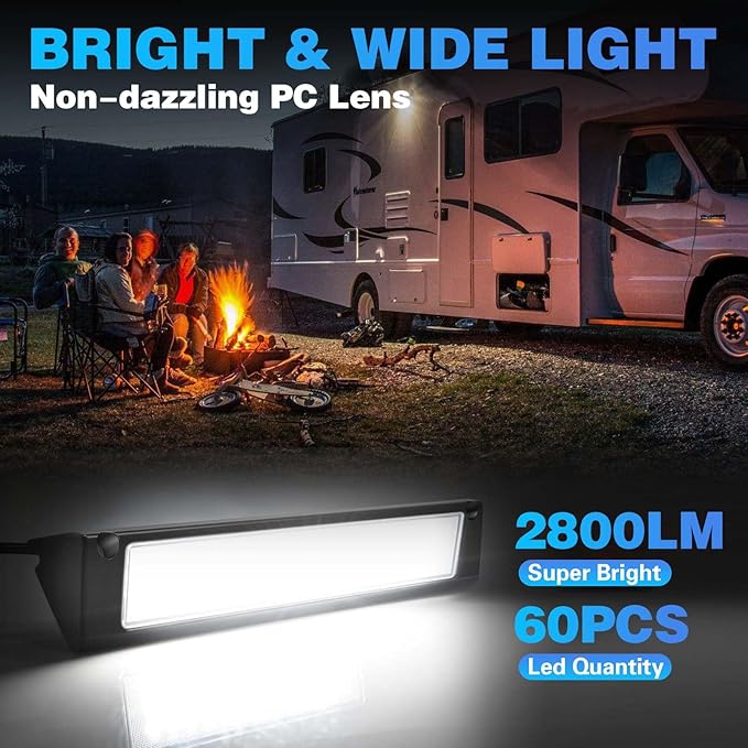 SKTYANTS 13" Exterior LED Flood Lighting Fixture, led rv Light Exterior Lights, 6000K Super Bright, 12V/24V DC, High Lumen Output Low Current Draw, IP 67 Waterproof for RV Boat