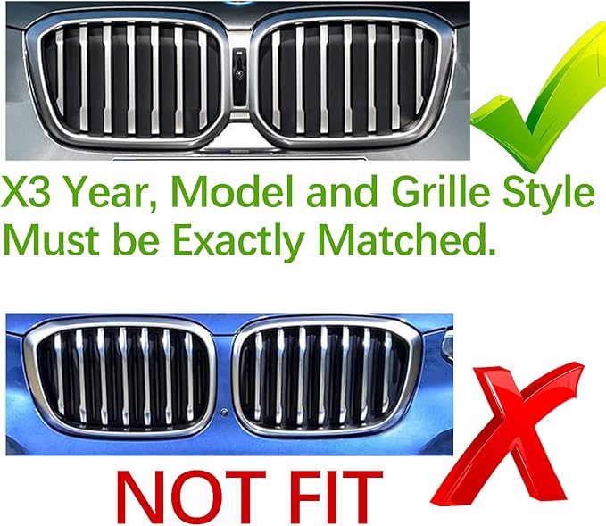 Automotive Grill Inserts for BMW X3 G01 2022-2024(NOT for AWD) 7-Beam, Front Grille Accessories