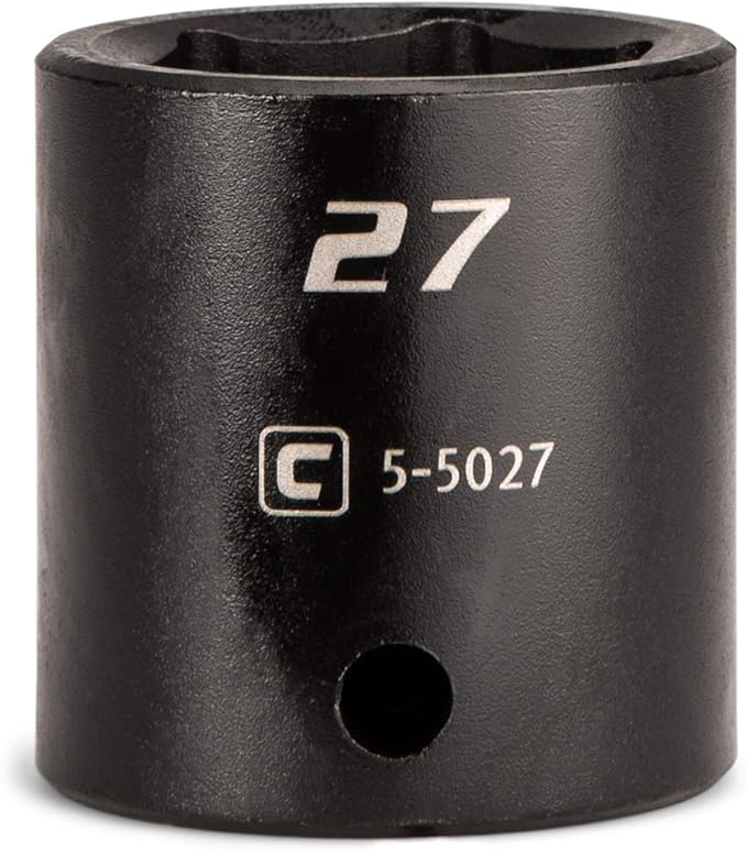 Capri Tools Shallow Impact Socket, 1/2-Inch Drive, 6-Point, Metric (27 mm)