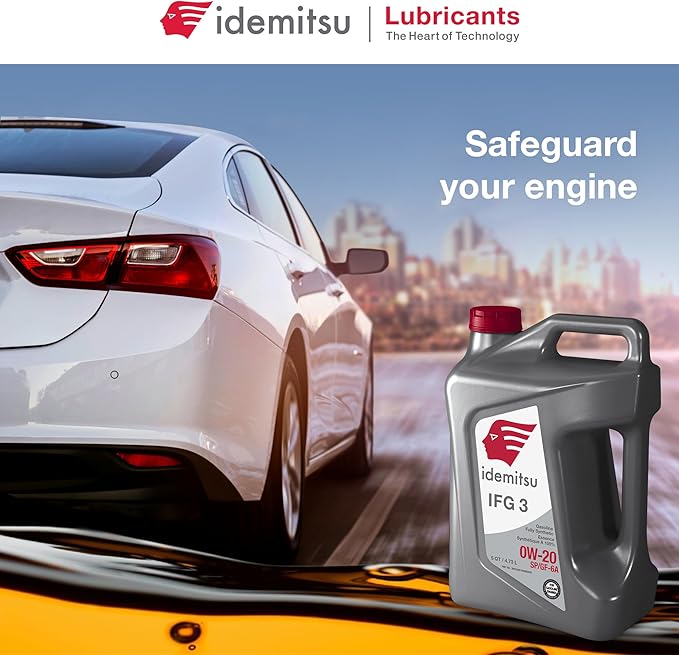 Idemitsu IFG 3 0W-20 Motor Oil Full Synthetic- 5 Quart, Case of 4 | SP/GF-6A Certified Engine Oil for TGDI & PFI Engines | Engineered for Maximum Efficiency and Protection