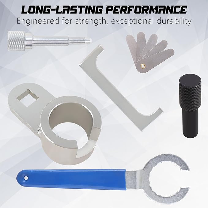 7 PCS Camshaft Locking Adjust Tool Kit for Volkswagen T4 Transporter Crafter LT 2.4D 2.5 TDI CR Diesel Engine, w/Blow Molded Case, Replaces T10025/3248/3419/T50009/2064/2065A/3355