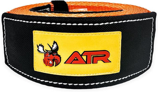 ATR Tree Saver Strap 3.5" x 8ft – 36,000 lbs Break Strength, Heavy Duty Tow Strap for Winch, Off-Road Recovery, Truck, Jeep, Short Polyester Recovery Rope with Loops
