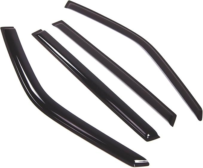 Tuningpros WD2-404 Dark Smoke 4 Pcs Set Window Visor (Outside Mount) Deflector Rain Guard Compatible with 2001-2006 Suzuki XL-7