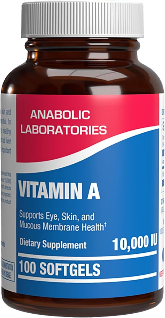 Vitamin A 10000 IU Softgels - Clinical Formula Vitamin A Supplement from Cod Liver Oil with Broad Spectrum Retinoids for Eye Care Vision Support & Reproductive Health - Made in The USA - 100 Servings