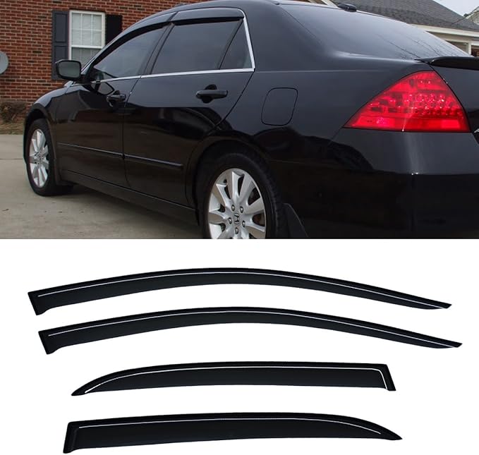 Wind Deflector Compatible with 2003-2007 Honda Accord Sedan Sun/Rain Guard Window Visor 94943