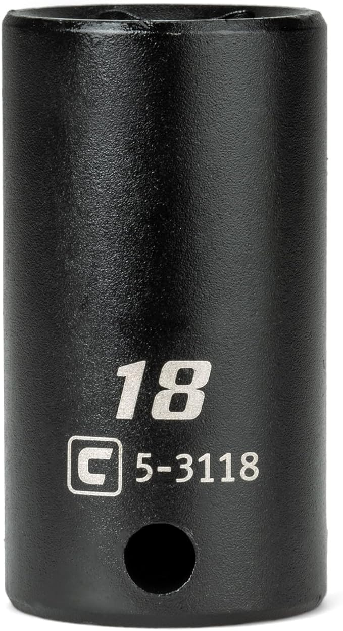 Capri Tools 3/8 in. Drive 18 mm Semi-Deep Impact Socket