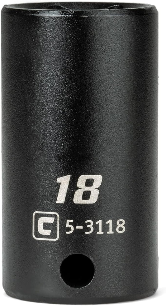 Capri Tools 3/8 in. Drive 18 mm Semi-Deep Impact Socket