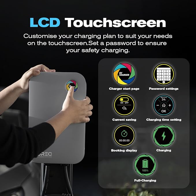 Level 2 EV Charger-40AMP 240V NEMA14-50 for J1772 EVS, WiFi Enabled Electric Vehicle Home Charging Station, ETL Certified, Password Lock Function, 25ft Cable, Grey