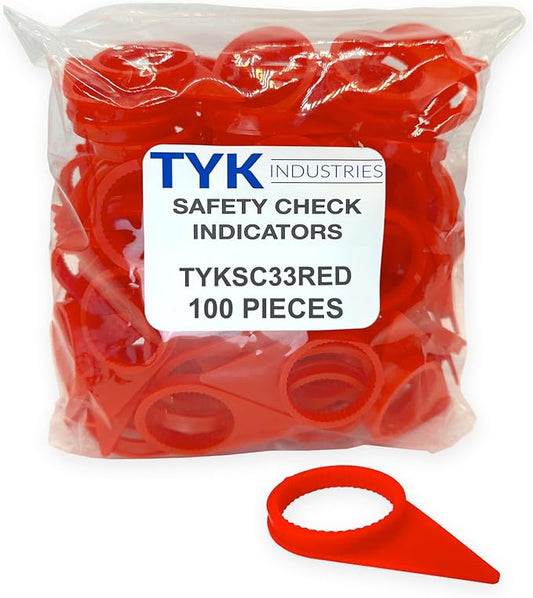 TYK Industries 33mm Red Loose Wheel Lug Nut Safety Check Indicators 100 Pack - Commercial Truck Wheel Nut Pre-Trip Safety Inspection Tool