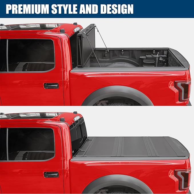 FASTFIT F3 Flip-Up Tonneau Cover for 2020-2025 Silverado/Sierra 2500 HD 3500 HD with 6.9FT Bed (82.2"), not fit Carbon Pro Bed | FRP Hard Folding Truck Bed Cover | No-Drill | 100% Bed Access.