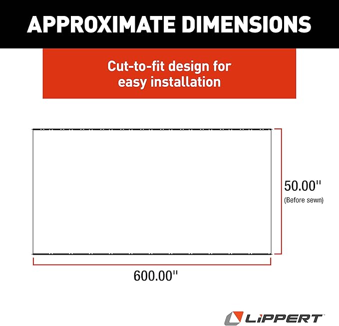 Solera Universal Slide-Topper Replacement Cut-to-Fit Fabric for 5th Wheel RVs, Travel Trailers, Motorhomes, 50' x 48" roll, White - 432252