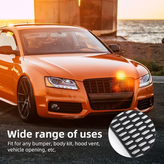 AggAuto 47"x16" ABS Plastic Universal Car Grill Mesh, Automotive Grille Insert Bumper Honeycomb Hole 7x15mm Hex Grids Black