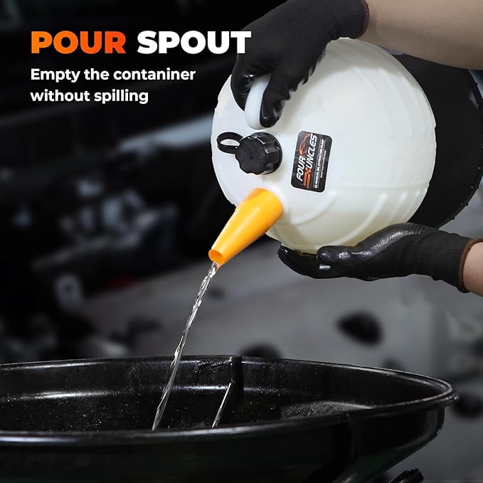 FOUR UNCLES 6L Pneumatic/Manual Oil Extractor Pump - Fluid Extractor with 59" Main Hose, Three 41" Extension Tubes for Automotive Oil Change, a Brake Bleeding Hose for Brake Fluid Change