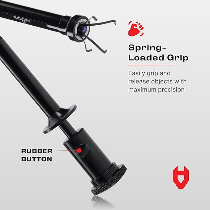 NoCry Magnetic Flexible Claw Grabber Pickup Tool with Bright LED Light - 27.7in Long Magnetic Pickup Tool, Retractable Claw Grabbing Tool, Magnetic Grabber Tool with 5lb Pull Strength Pick Up Tool