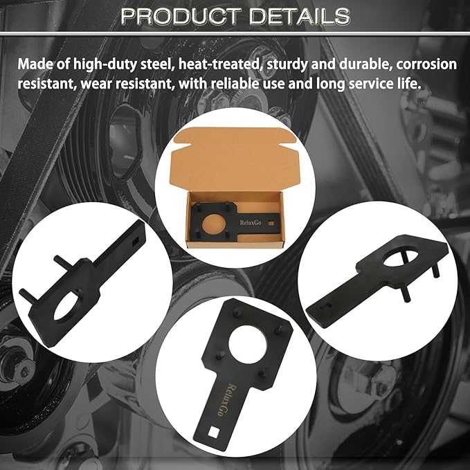 Crankshaft Pulley Holding Tool Crankshaft Vibration Harmonic Damper Holder Tool Crankshaft Wrench Crankshaft Holding Tool for VW Routan Dodge Chrysler Ram 3.6L replace 10198A