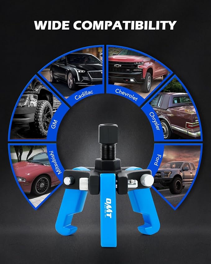 Orion Motor Tech Harmonic Balancer Puller Kit, Adjustable 3-Jaw Puller Set for Removing Harmonic Dampers & Balancers, 3-Jaw Pulley Puller Set Compatible with Chevy GM Chrysler Cadillac Ford More, Blue