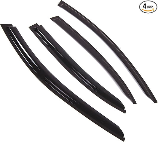 TuningPros Outside Mount Window Vent Visors Rain Guards Compatible with Mercedes S400 S500 S550 2014-2016 | Side Window Wind Deflectors Rain Shields | Smoke Tinted, 4 Pcs Set, DGWV-831