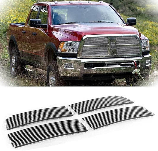 Billet Grille Chrome Grill Insert Combo Fits 2010-2012 Dodge Ram 2500/3500