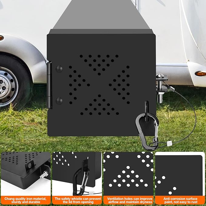 2 Pack Camper Bumper End Caps RV Aluminum Cap Sewer Hose Plug Cover with Screw Fixing, Heavy Duty RV Trailer Accessories for 4 Inch Bumper