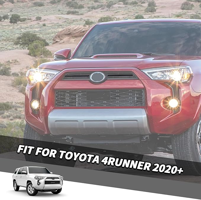 Jimen Compatible with Toyota 4Runner 2020-2022, Front Center Grille Inserts Cover Exterior Trim Accessories (Black)