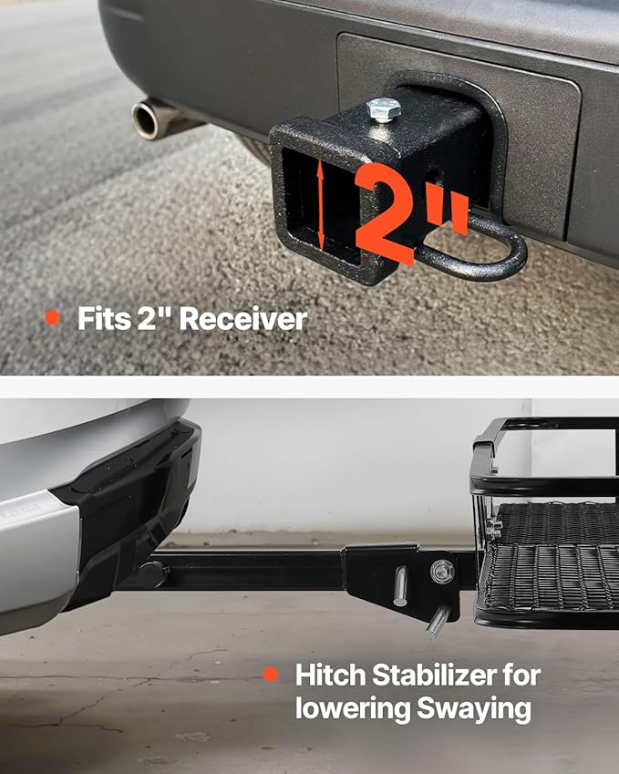 VEVOR 60" x 20" x 6" Hitch Cargo Carrier, 500 lbs Capacity with Cargo Net & Waterproof Cargo Bag, Folding Hitch Mount Cargo Carrier Basket with Hitch Lock for 2" Receiver, Fit for SUVs