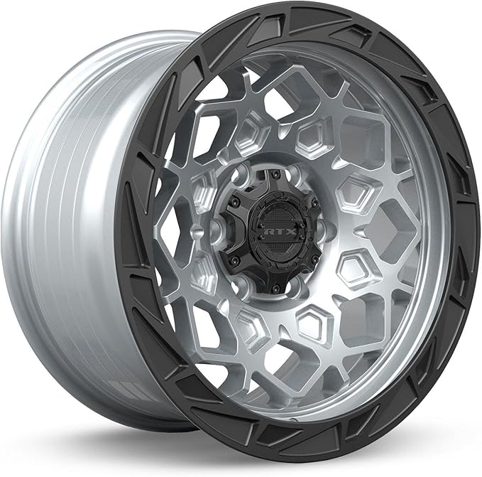 20x9 inch Custom Wheel - Hyper Silver Black Lip Offroad Design Aluminum Alloy Rim Offroad Bolt- Pattern 6x139.7 mm Offset 15 mm