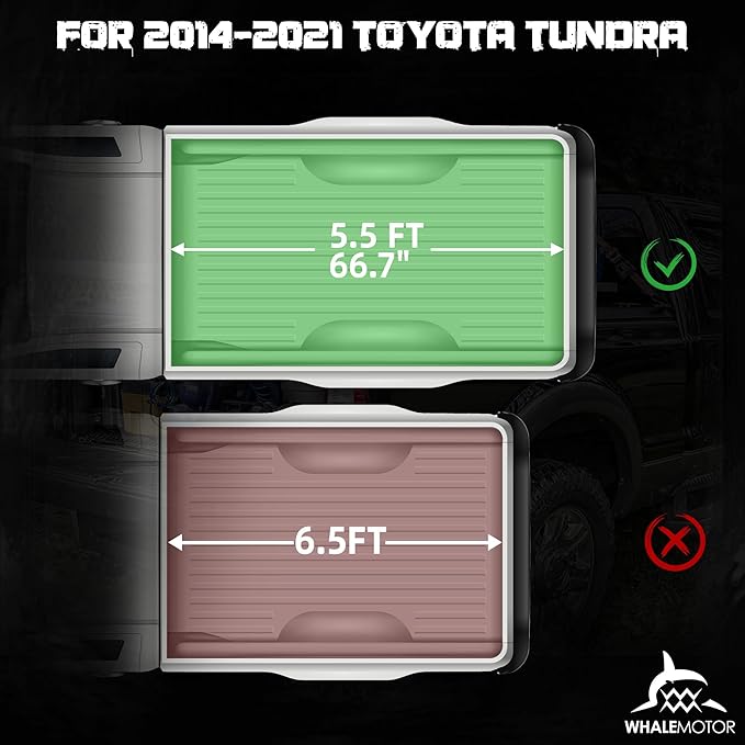 Hard Folding Truck Bed Tonneau Cover Compatible with Toyota Tundra 2014-2021 5.5 ft Short Box, Tri Fold Style