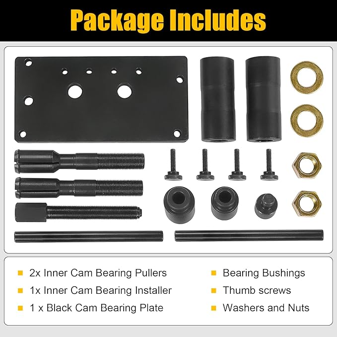 Inner Cam Bearing Installer and Puller Tools Replacement for Harley Davidson 88 93 96 103 110 All Twin Cam 1999-newer Inner Twin Camshaft Bearing Remove Installer with Puller Tool