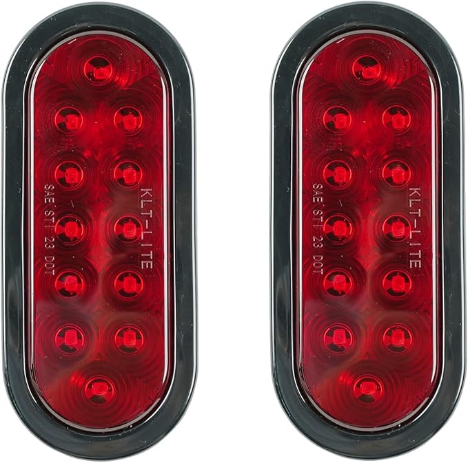 6“ Oval 12V LED Trailer tail lights,12LED Submersible Light for boat utility trailer Truck RV,2 Pack,IP65 Waterproof