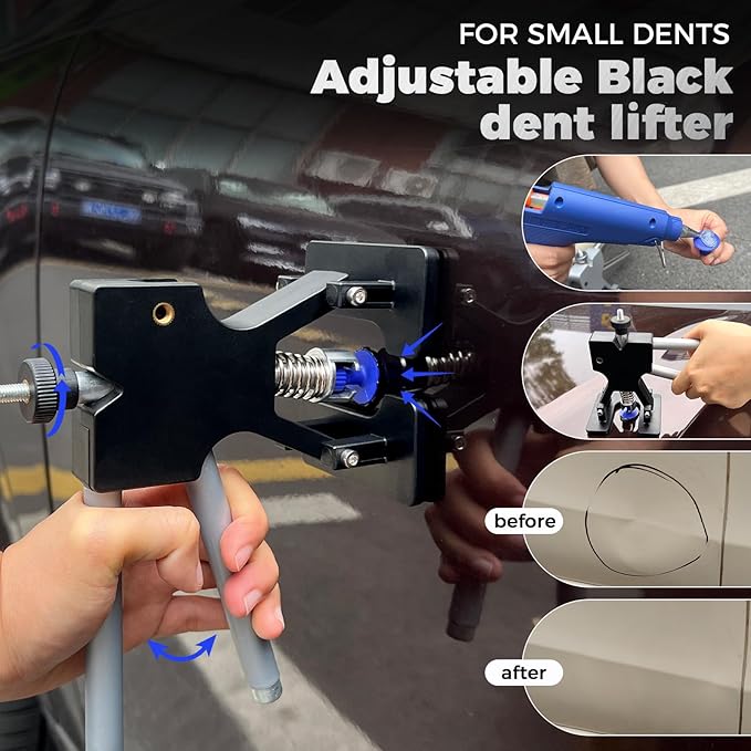 Paintless Dent Removal Kit Car Dent Puller Tools with Slide Hammer, Dent Lifter and Bridge Puller, Dent Remover Tool for Hail Damage,Small & Large Dents on Cars Motorcycles Fridges