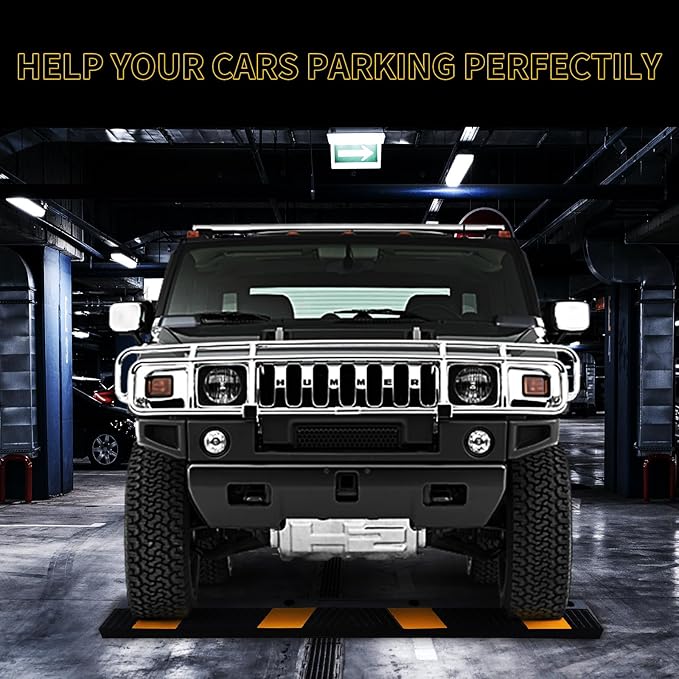 BESEA 1pcs Curb Parking Stoppers for Garage Bumpers Parking car - 72" Length 4" High Heavy Duty Rubber Wheel Stopper for Vehicles Truck Driveway Help Your Cars Parking Stop Perfectily(1pack)