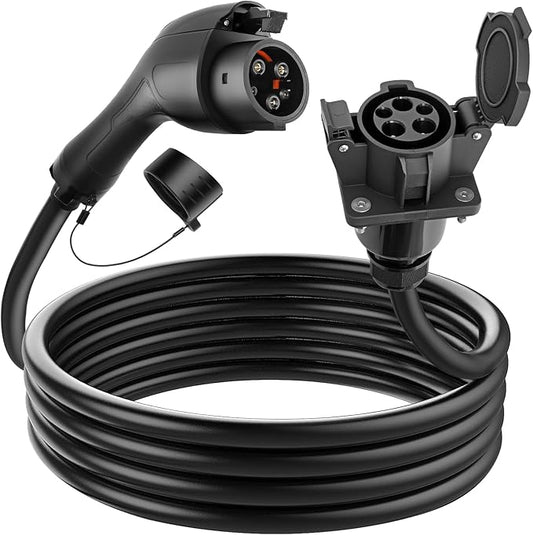 EV Charger Extension Cable, 40Amp 40FT J1772 Extension Cord Compatible with 120V-240V SAE J1772 EV Chargers, Level 1/Level 2 IP66 Heavy Duty Charging Cable for EVs/PHEVs with Carrying Bag