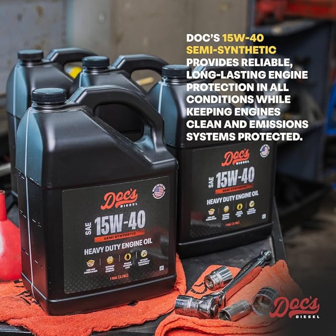 Doc's Diesel 15W-40 SEMI Synthetic Heavy Duty Diesel Oil DOCS15W40SS-3 | 3-Gallons