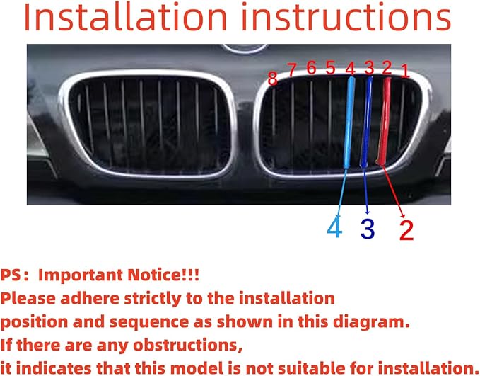 Automotive Grill Inserts for BMW x5 E53 1999-2003 (8 Grilles),Front Grill Accessories