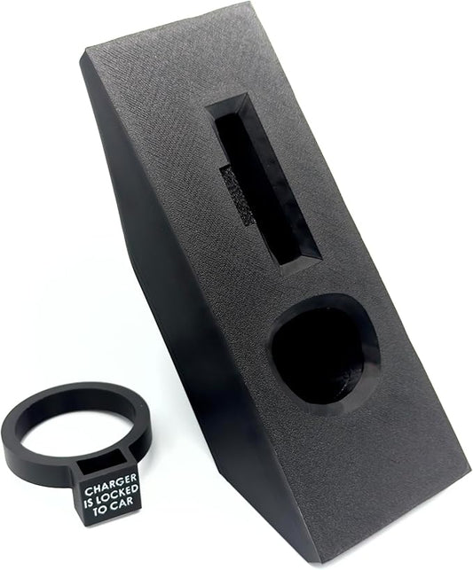 Door Dock for Tesla/J1772 Adapter for Tesla Model X and Charger Locking Ring Bundle (Black)