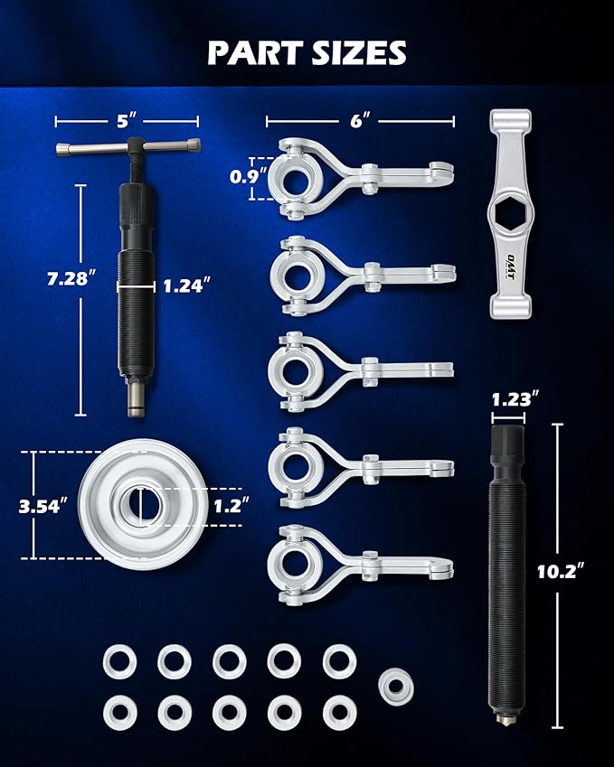 Orion Motor Tech Heavy Duty Hub Puller Kit, Wheel Hub Removal Tool with Adjustable Hooks, Large Brake Drum Puller with Hydraulic Ram, Mechanical Hub Puller Tool Set for Cars Trucks Large Vehicles