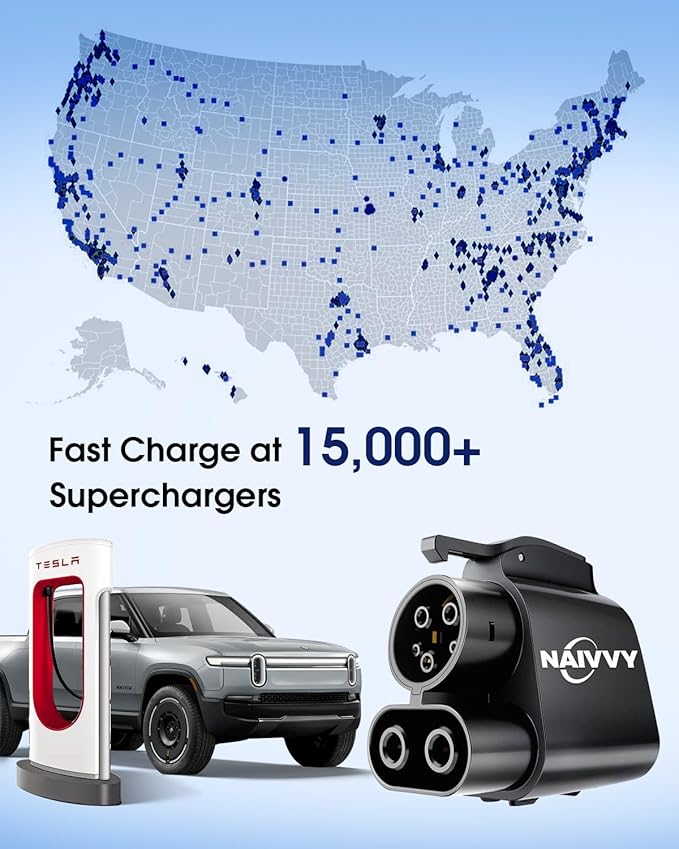 Adapter Bundle - NACS to CCS Charger & Tesla to J1772 Adapter, Compatible with Tesla Superchargers, High Powered Connectors, Destination Chargers (Adapter Bundle)