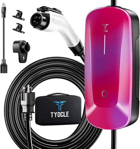 2025 New Level 1 & 2 EV Charger (16Amp, 110V-240V, 23Ft Cable) Portable AI Fast Charger Equipment, Charging for J1772 Electric Vehicle, Hybrids, Model with A NEMA 6-20P Mobile Car(NOT for Tesla)