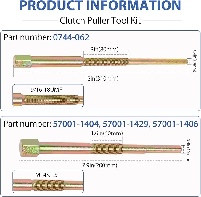 Professional Clutch Puller Tool Kit Set of 13 Models and Sizes Fit for Golf Cart, Kawasaki Mule, Arctic Cat ZR, Can-Am Maverick X3, Polaris RZR & Removal Clutch Alignment Puller Tools Kit Set