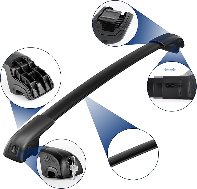 300Lbs Lockable Roof Rack Crossbars for 2019-2025 Rav4 Adventure/TRD Off-Road, Heavy Duty Aluminum Anti-Corrosion Cross Bar Fit Luggage Luggage Kayaks Bicycles Snowboard