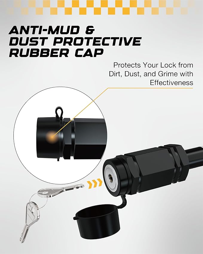 RETRUE Heavy-Duty Trailer Hitch Locks - 5/8" Pin for 2" and 2-1/2" Class III-IV Receivers, Includes 5 O-Rings and Weatherproof Caps, Ideal Trailer Accessories
