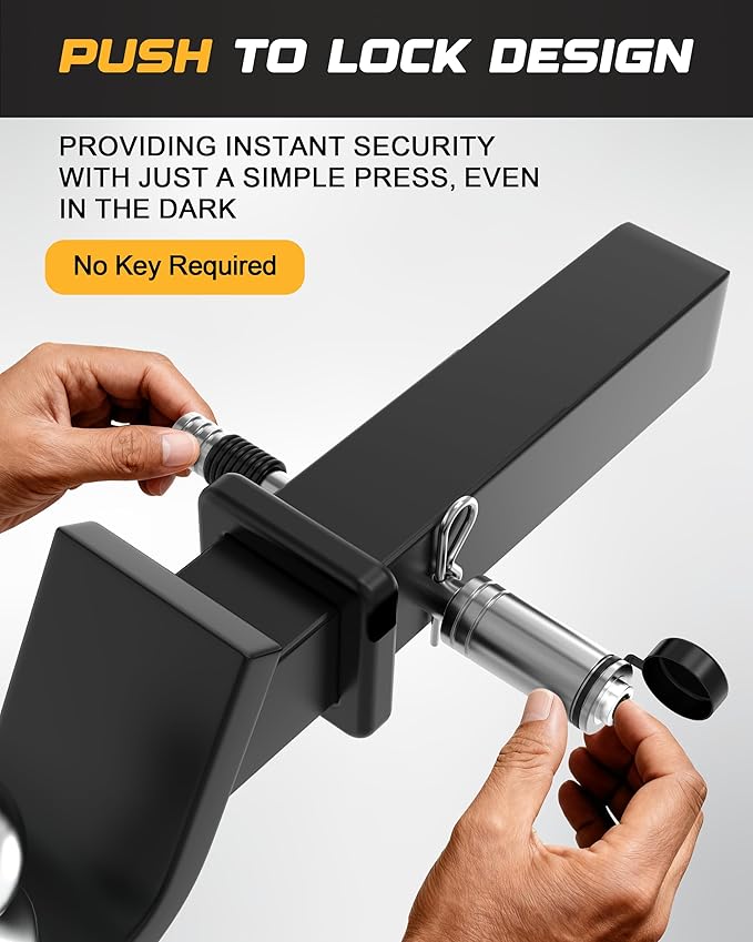 RETRUE Heavy-Duty Trailer Hitch Lock with Safety Clip for Extra Security, Stainless Steel 5/8" Dia 4" Long Locking Hitch Pin with Weather-Resistant Cap & O-Rings, Fits 2.5" to 3" Trailer Receivers