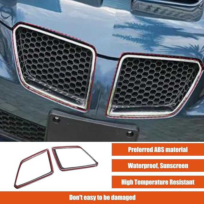 Car Front Bumper Grille Cover Trim Compatible with Pontiac G8 08-09/Holden Commodore 06-12 ABS Front Grille Bumper Grill protective cover decorative accessories (Carbon fiber)