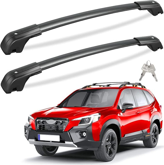 Tuyoung 330lbs Lockable Roof Rack Cross Bars Compatible with Subaru Forester Wilderness 2022-2025 with Raised Side Rails, All Aluminum Heavy Duty Roof Crossbars Rooftop Luggage Racks Carrier