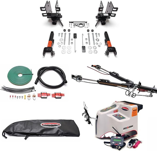 Roadmaster Nighthawk Tow Bar and Baseplate Combo with Wiring Kit for LED Bulbs & Supplemental Braking System fits 2018-2025 Jeep Wrangler JL with LED Taillights | Includes Decal
