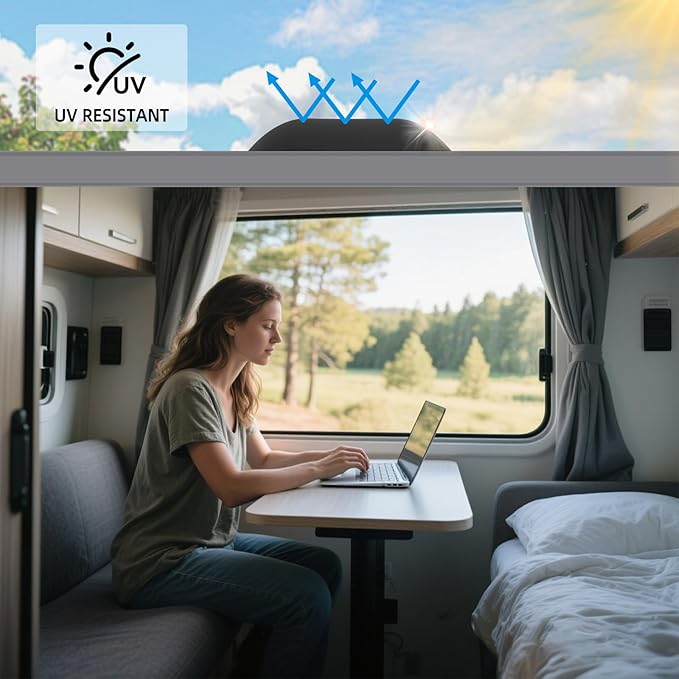 XMK 26" x 26" RV Skylight Replacement Cover,Camper RV Skylight Cover Outer Dome Fits 22" x 22" Shower Roof Openings for Camper Trailer Motorhome Fifth Wheel Truck,Impact Resistant(Black)