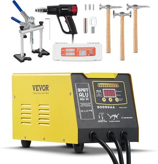 VEVOR Spot Welder Dent Puller, 300W Stud Welder Dent Repair Kit with Heat Gun, Auto/Manual Welding Mode, 110V Auto Body Spot Welding Dent Repair Machine for Aluminum Car Body Panels Repair