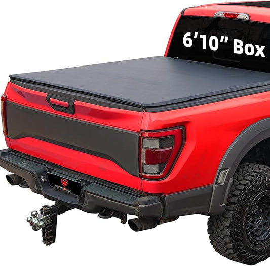 Soft Roll-up tonneau Cover Compatible with 2020-2025 Chevy Silverado & GMC Sierra 2500 3500HD 6.9ft Bed (82.2"), Not for CarbonPro Bed, PVC Top Alloy Steel Structure