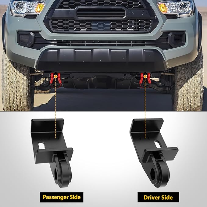 Nilight 2 Pack Demon Front Tow Hook Mounting Bracket Compatible with 2009-2013 2014 2015 2016 2017 2018 2019 2020 2021 2022 2023 Toyota Tacoma (Not Include D-Ring Shackle), Bracket Replacement